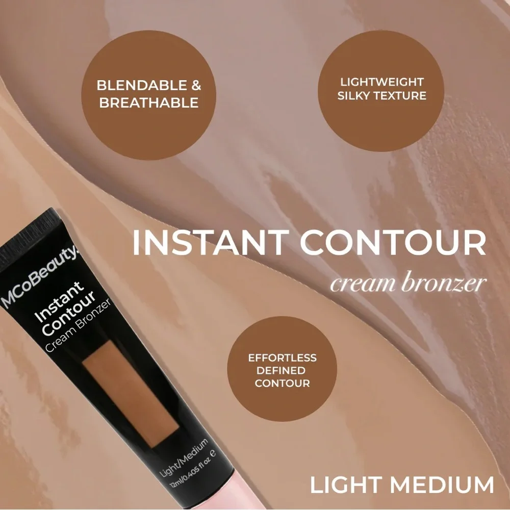 3/$12 MCoBeauty Light/Medium Instant Contour Cream Bronzer